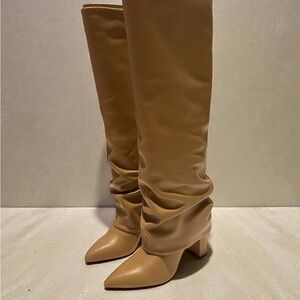 Mark Fisher Lalita Slouchy‎ Cuffed Leather Knee Boots Size 5M